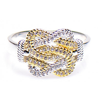 Mattenklopper ring zilver goud | Surinaamse mattenklopper ring | Mattenklopper swarovski