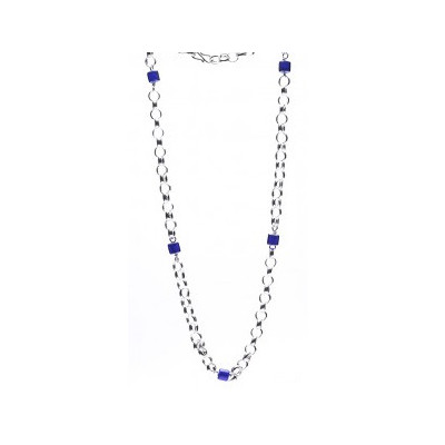 Lontai ketting met blauwe ingi boka | Surinaamse ketting met blauwe kralen